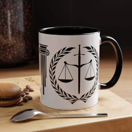 Mug, Justice Lawyer Attorney Legal Law Office Courtroom Gift, Attorney Coffee Cup 11oz 15oz, Law Student Paralegal Graduation, Lawyer