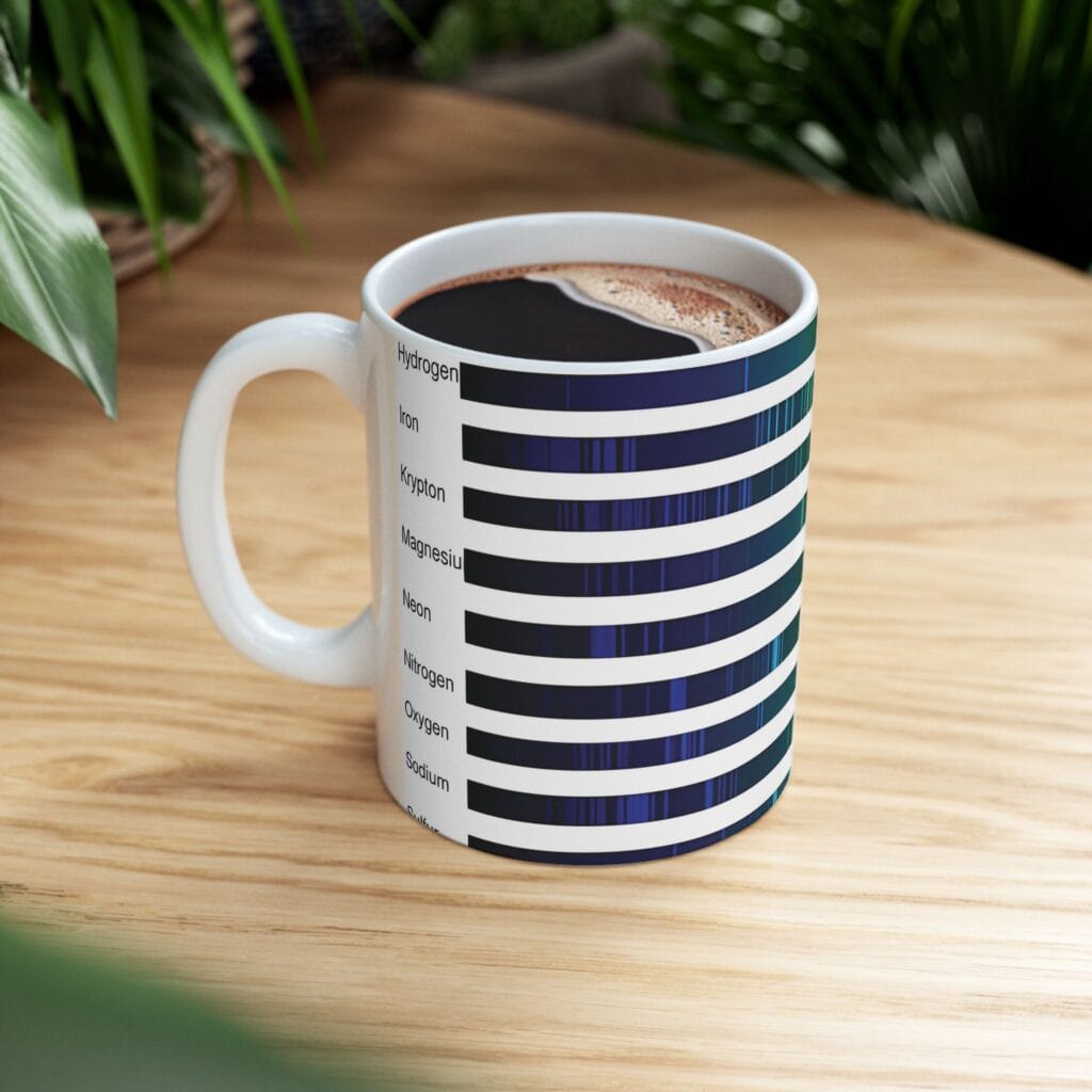 Chemical Elements Graphic Mug, Modern Ceramic Cup for Science Lovers, Educational Gift for Teachers, Chemistry Enthusiasts, Science Decor