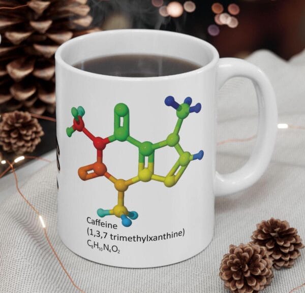Caffeine Chemical Formula Funny Coffee Mug,Caffeine Molecule Mug, Unique Gift for Birthdays, Christmas, Coffee Lovers,Science Teacher Coffee