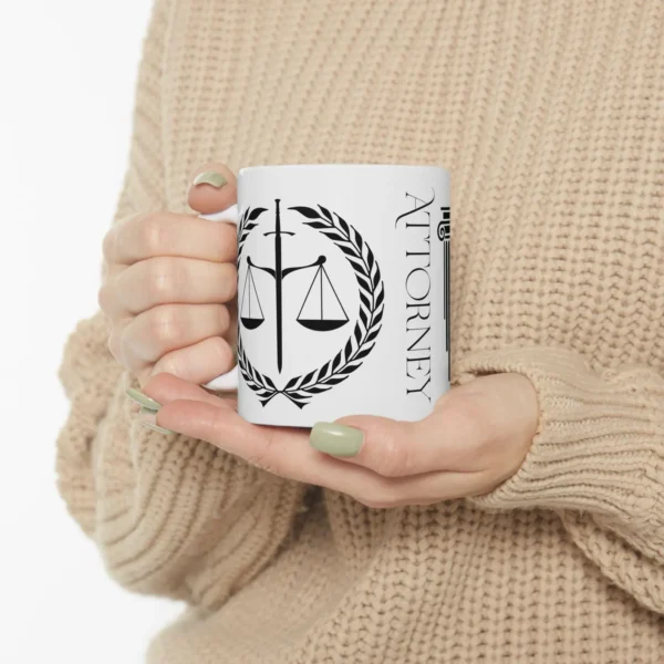 Scale of Justice Lawyer Ceramic Mug - Legal Justice Lawyer Gift Attorney Office Decor Law School Graduate Coffee Cup, Law Office Decor