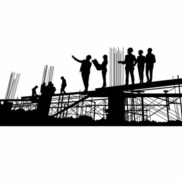 Silhouette of Engineer and Worker on building site SVG PNG.Female Engineers Silhouette.Transparent Women construction worker silhouette
