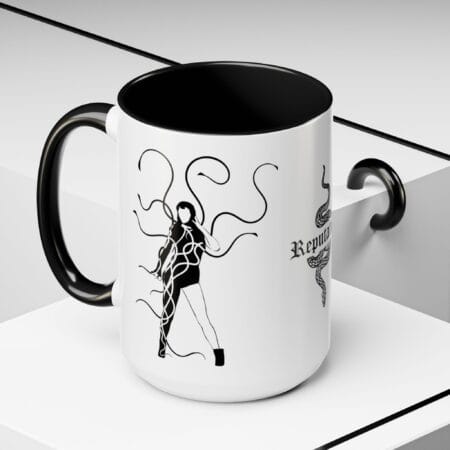 Taylor Swift Reputation Snake Accent Coffee Mug — Pop Star Illustration 15oz
